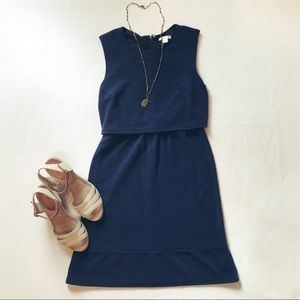 Xhilaration | Blue & navy layered pinstripe dress